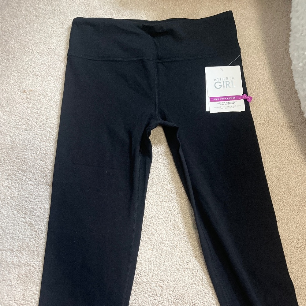 Athlete girl black leggings